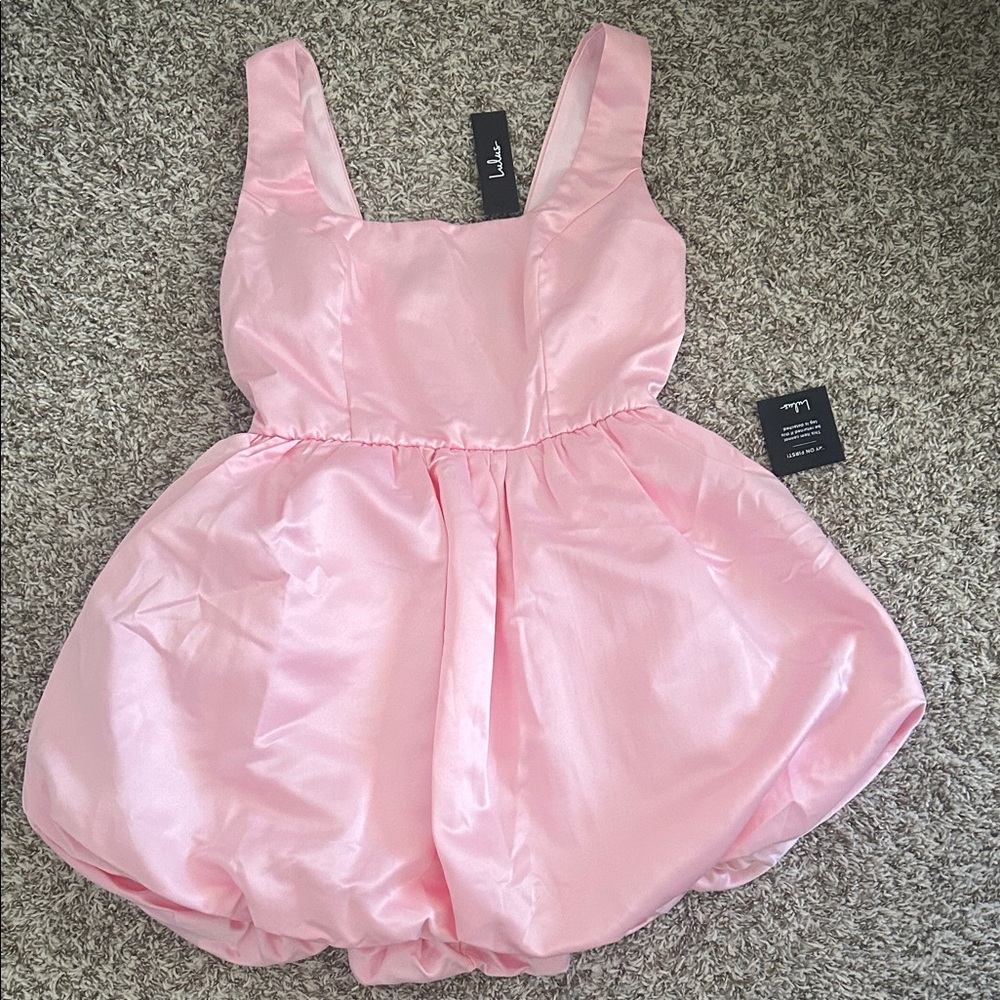 Lulus pink bubble hem mini dress
